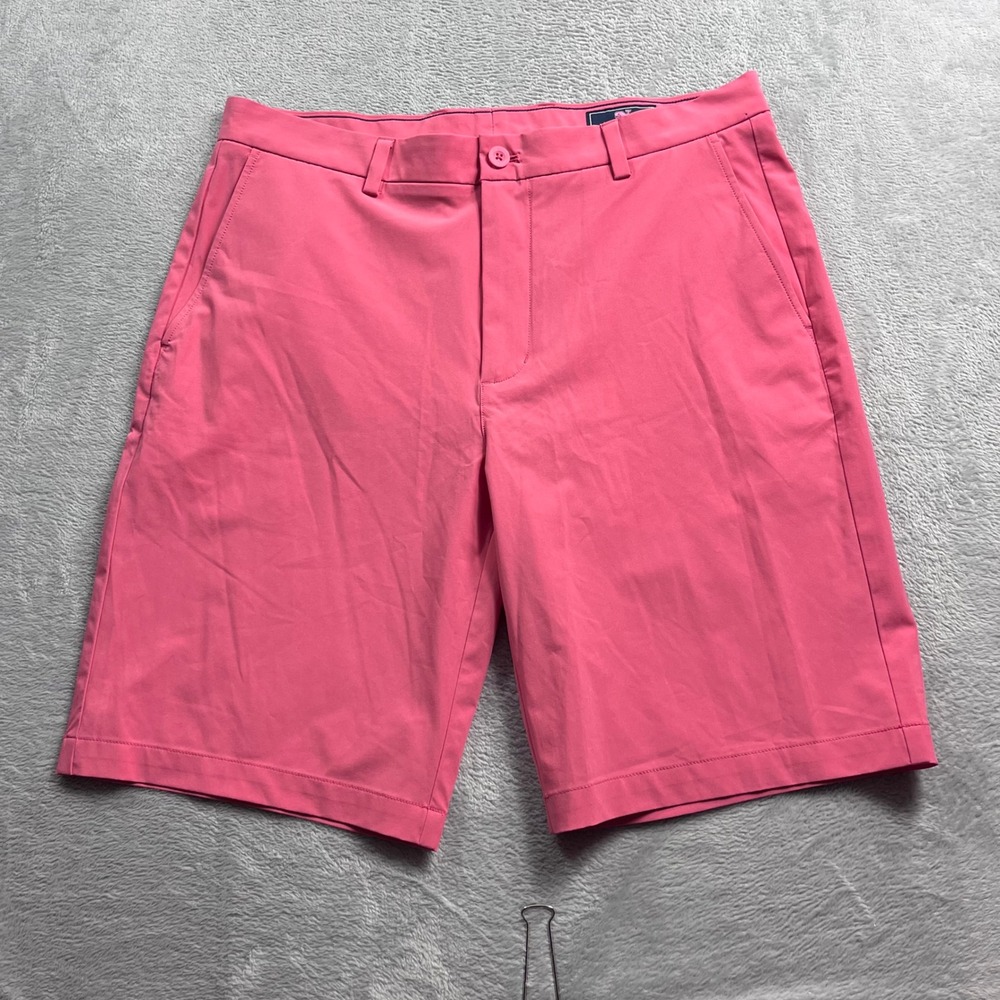 Vineyard Vines Performance Men Pink Golf Shorts Size 35 Moisture Wicking Stretch